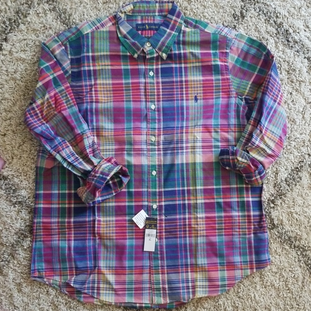 Ralph Lauren Madras Plaid Shirt/Button-down